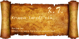 Kruppa Tarzícia névjegykártya